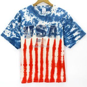 Vintage Delta Pro Weight USA Washington DC Flag T Shirt Multicolor Tie Dye XL 90